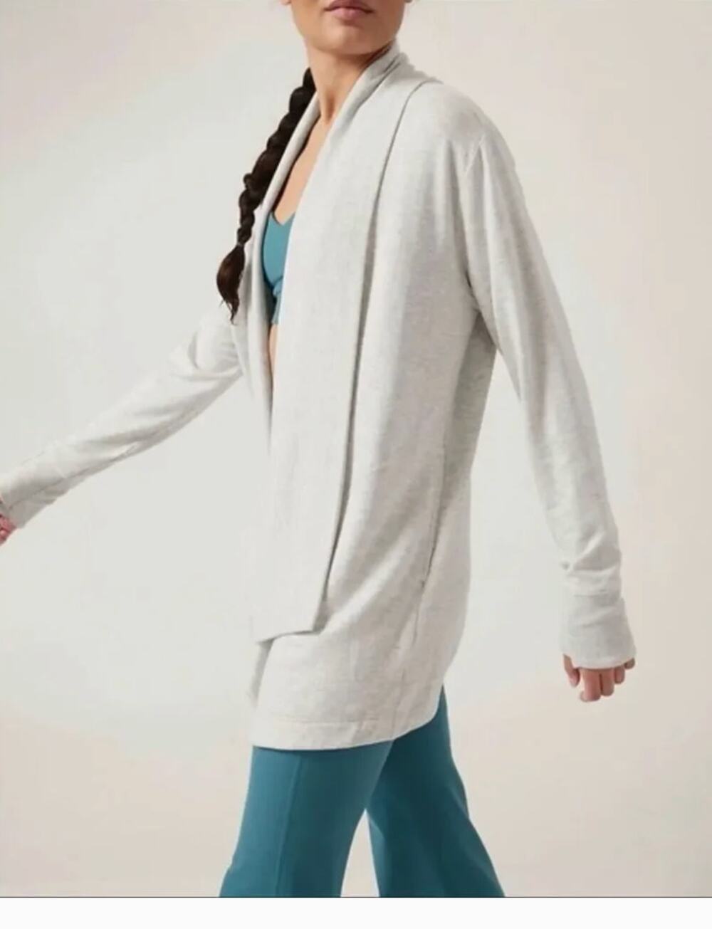 NEW Athleta Nirvana Pranayama Restore Wrap yoga Cardigan Open Front Large Tall